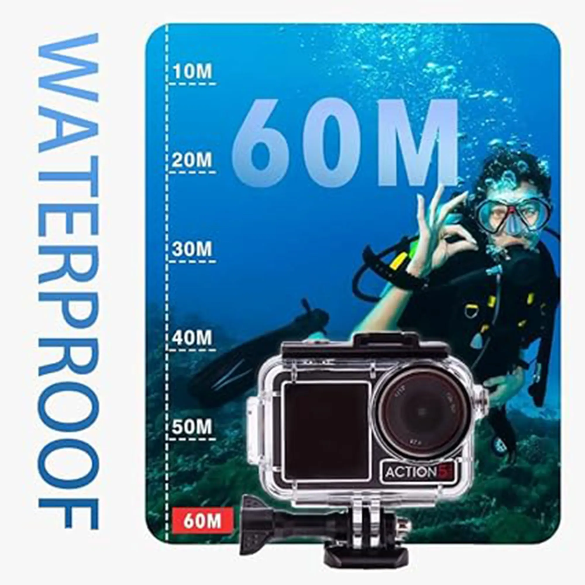 Durable 196FT Waterproof Diving Case for Action Cameras - Ideal for Snorkeling and Underwater Adventures