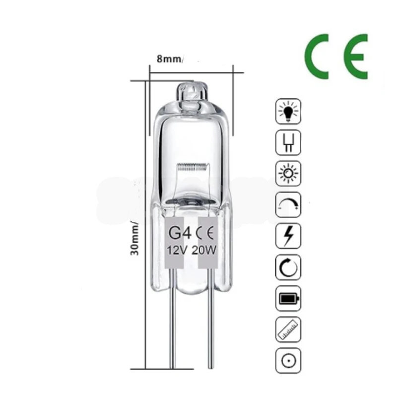 10PCS 12V 220V 10W 20W 35W 50W G4 전구 삽입 구슬 크리스탈 램프 할로겐 램프 실내 조명 전구