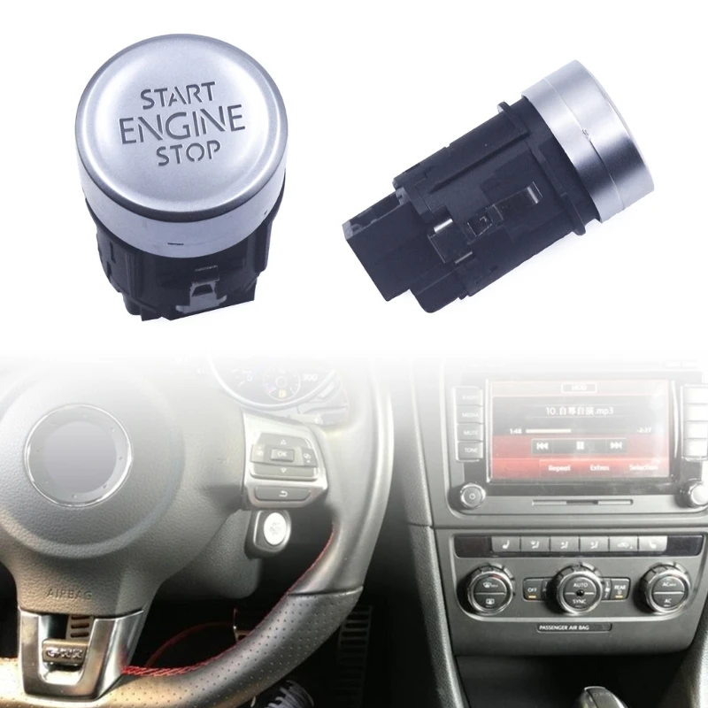 

Push Button Momentary Latching Car One Touch Ignition Starter On Off Engine Power for Golf 7 5G1959839A 5Q1959839