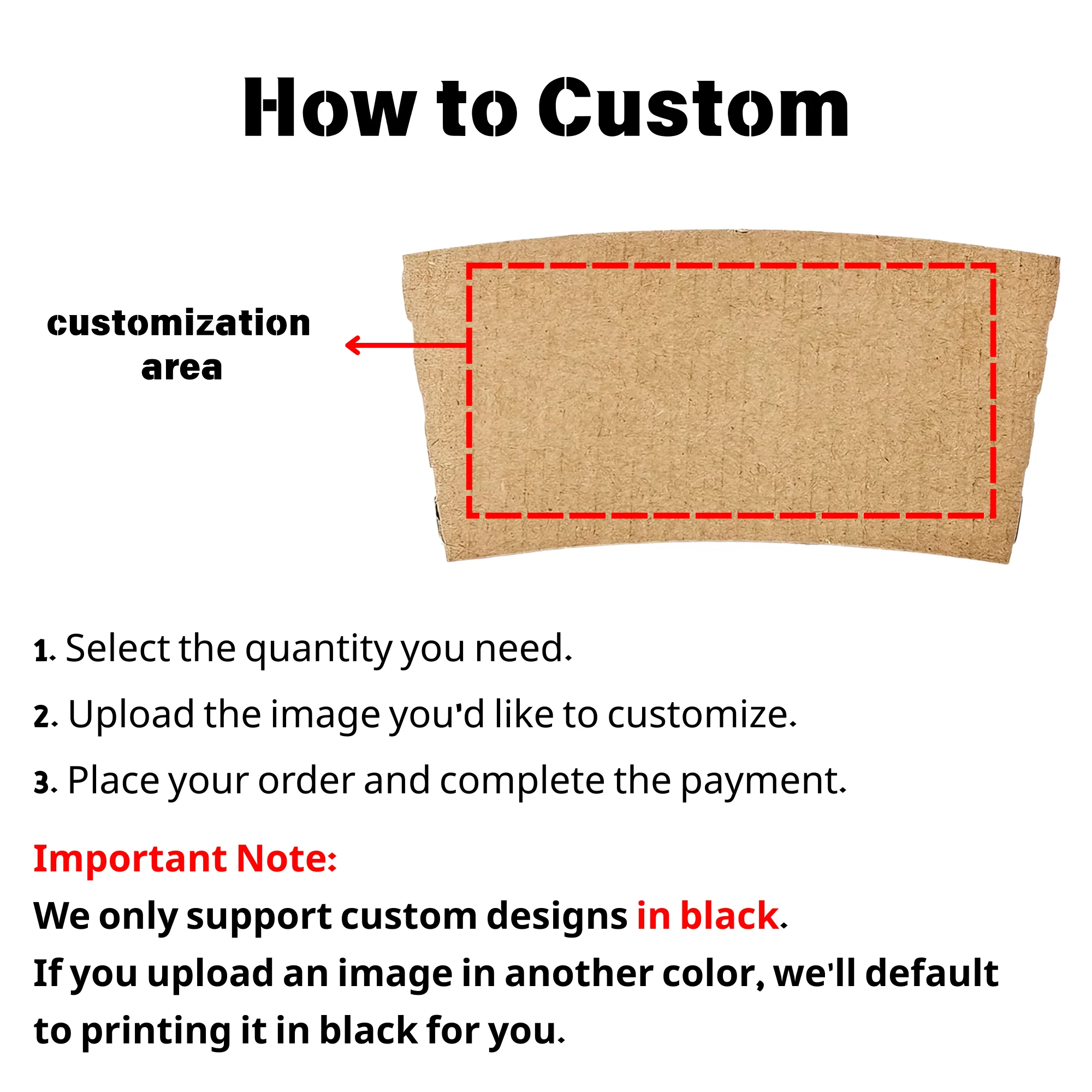 Personalized Coffee Cup Sleeves Disposable Brown Kraft Heat-Insulated Cup Covers Custom... - SKU CCS01229 - UGI Packaging