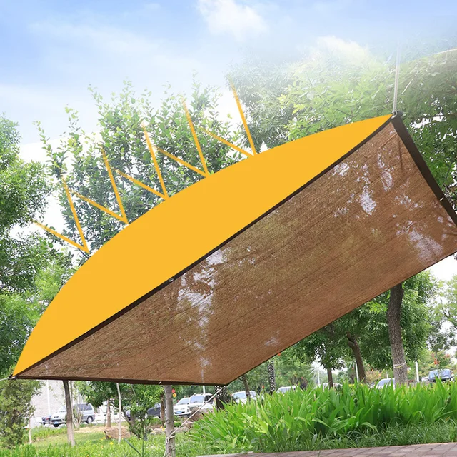 98% Árnyékolás Napellenző Napfényes Vitorla Kávé Napfény Nettó Árnyék -Lombkorona Uv Protection Garden Nap Menedék Árnyékháló