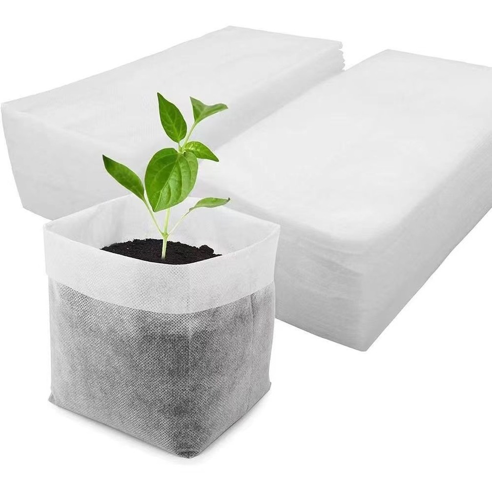 300/100pc Biodegradable Nursery Bags Non-woven Fabrics Seedling Grow Bags for Vegetable Transplant Flower Breeding Garden Supply