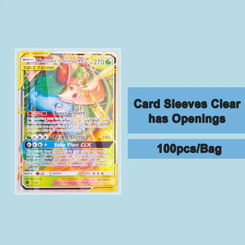 thumbnail image 1 of 100/50pcs Card Sleeves Clear Acid Free CPP HARD Photocard Holographic Protector Film Album Binder Photo Popcorn Card, 1 of 5