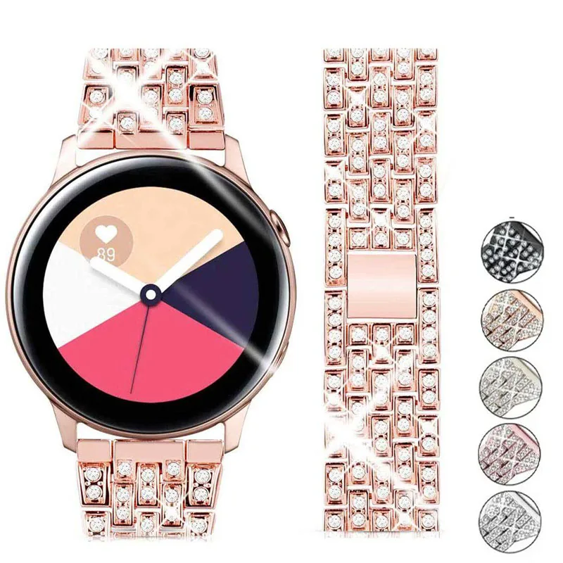 Elegant Diamond Metal Watch Band - 20mm/22mm Universal Fit