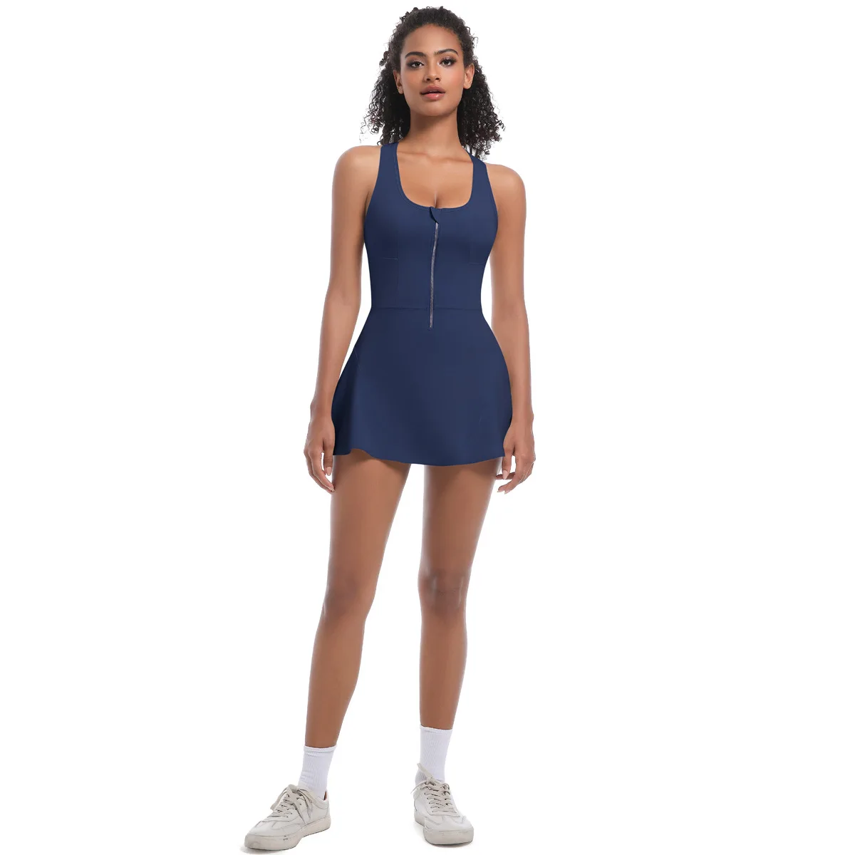 2025 New Nude Feel Anti-exposure Basic Sports Dress Outdoor Running Jumpsuit Fitness Yoga Tennis Skirt