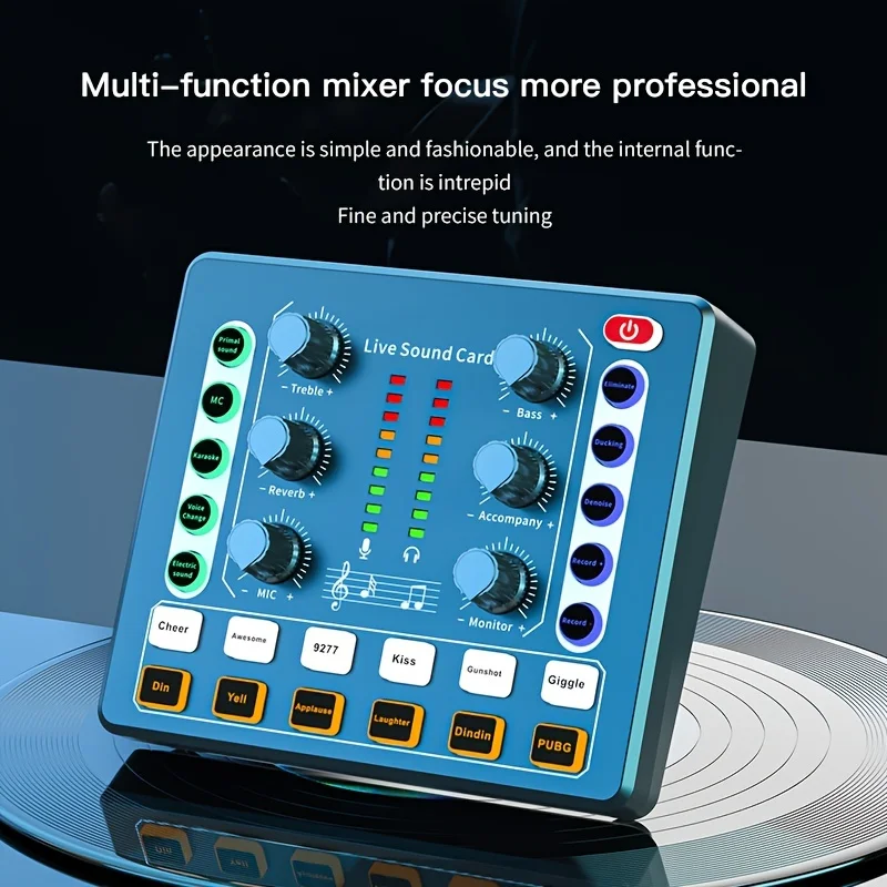 M8 Audio Interface Equipment Caster-All In One - Portable Podcast Production Studio With Premium Mic Preamp Sound Card_voghion.com