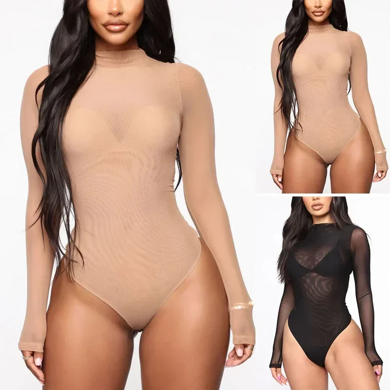 Women's Transparent Stretch Bodysuit Lingerie Underwear
