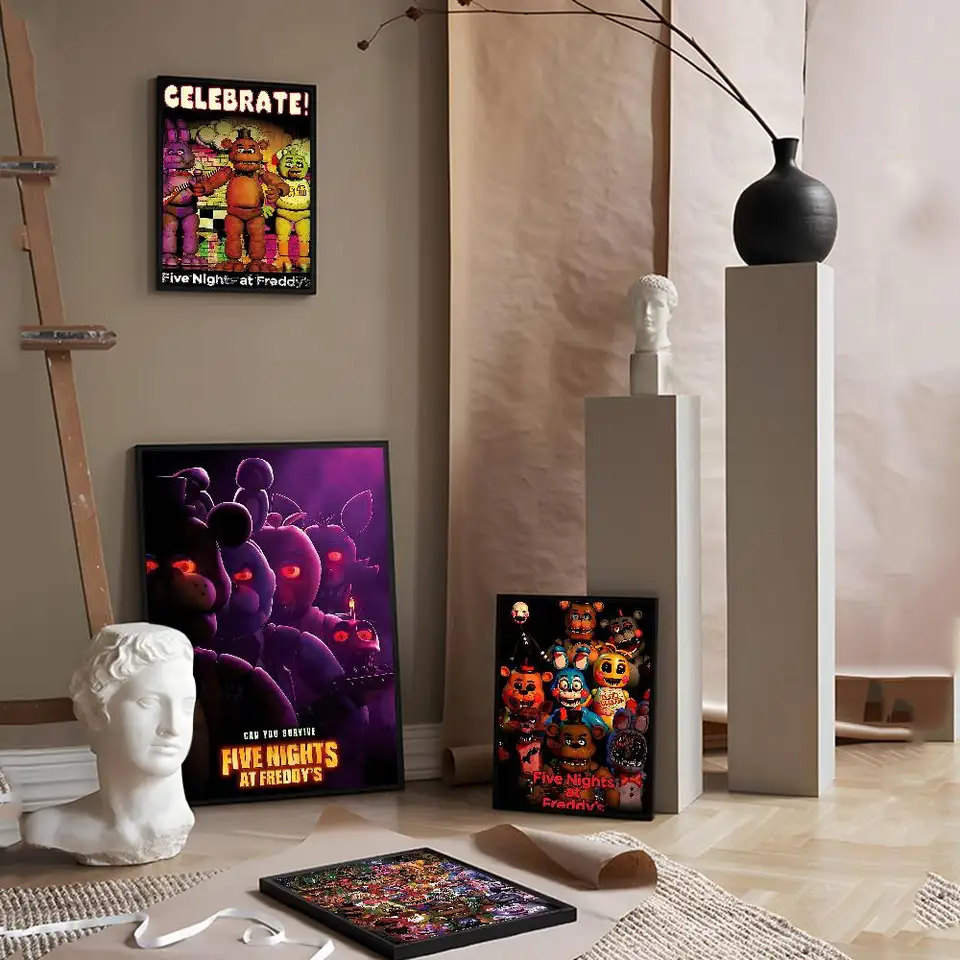 DGSSD 2 Cinq Nuits At Freddy's Fnaf Poster Décoratif Peinture Sur Toile Décoration Murale Salon Posters Chambre 50 X 75 Cm