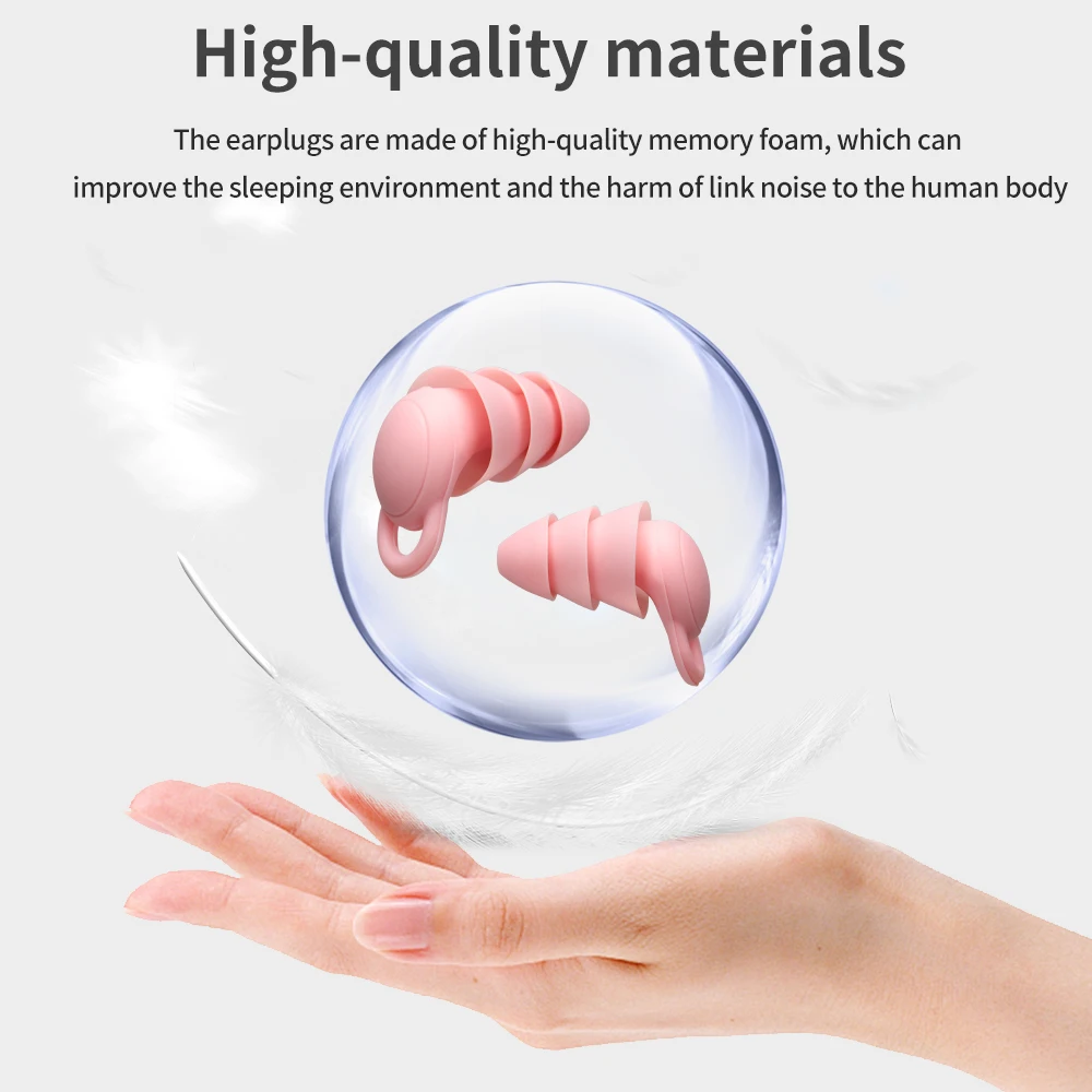 Soundproof Earplugs For Sleeping Soft Silicone Sleeping Ear Plugs Anti-Noise Protection Earplugs for Travel Ear Protector_voghion.com