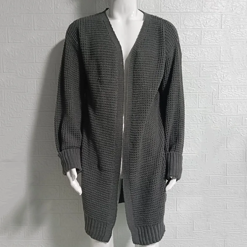 2022 Men Cardigan Long Sweater Male Knitted Solid Sweaters Casual Autumn Winter Coats 5 Colors Loose Men\'s Clothes Size S-2XL