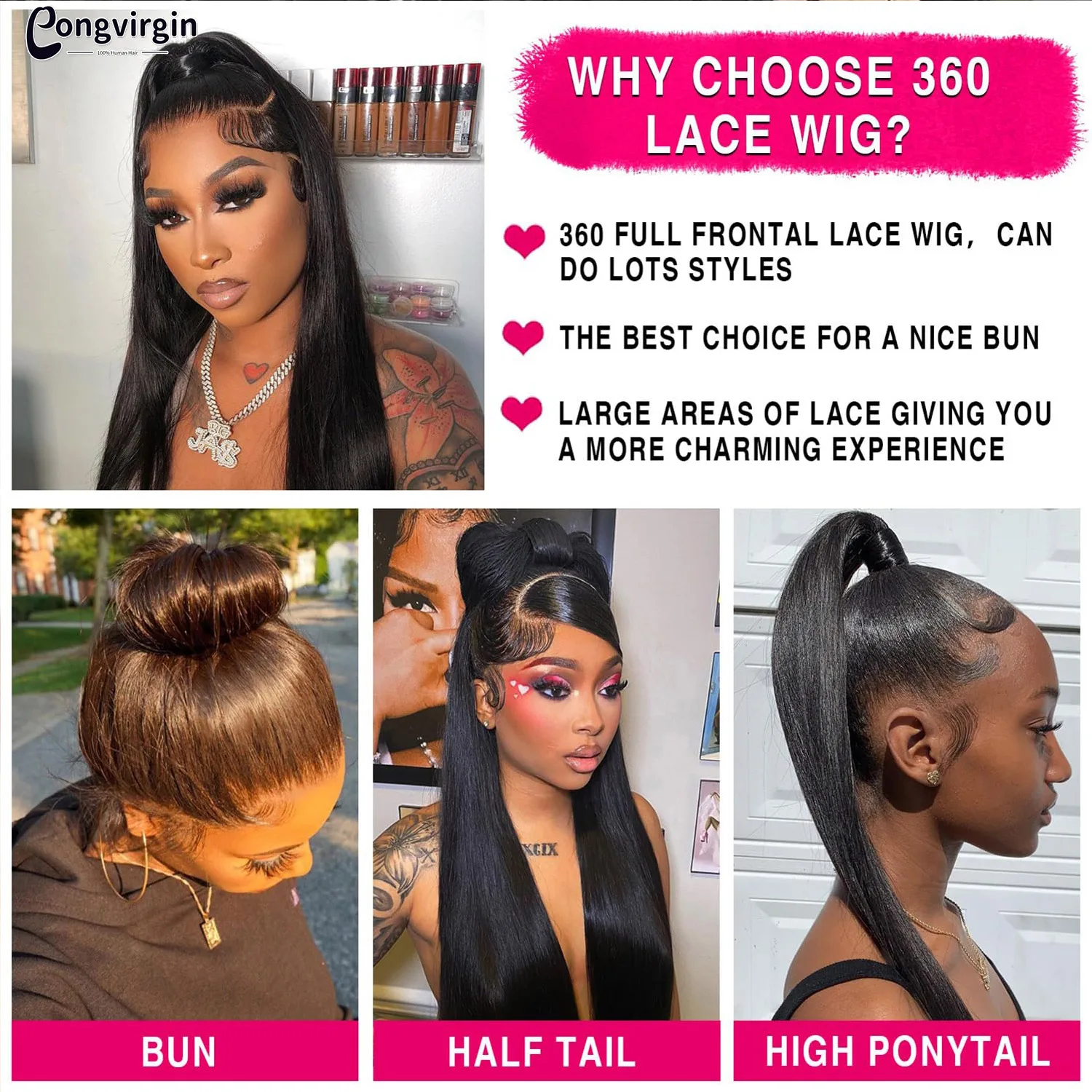 360 Lace Frontal Wig Brazilian Bone Straight HD Transparent Lace Front Human Hair Wigs For Black Women Pre Plucked Remy