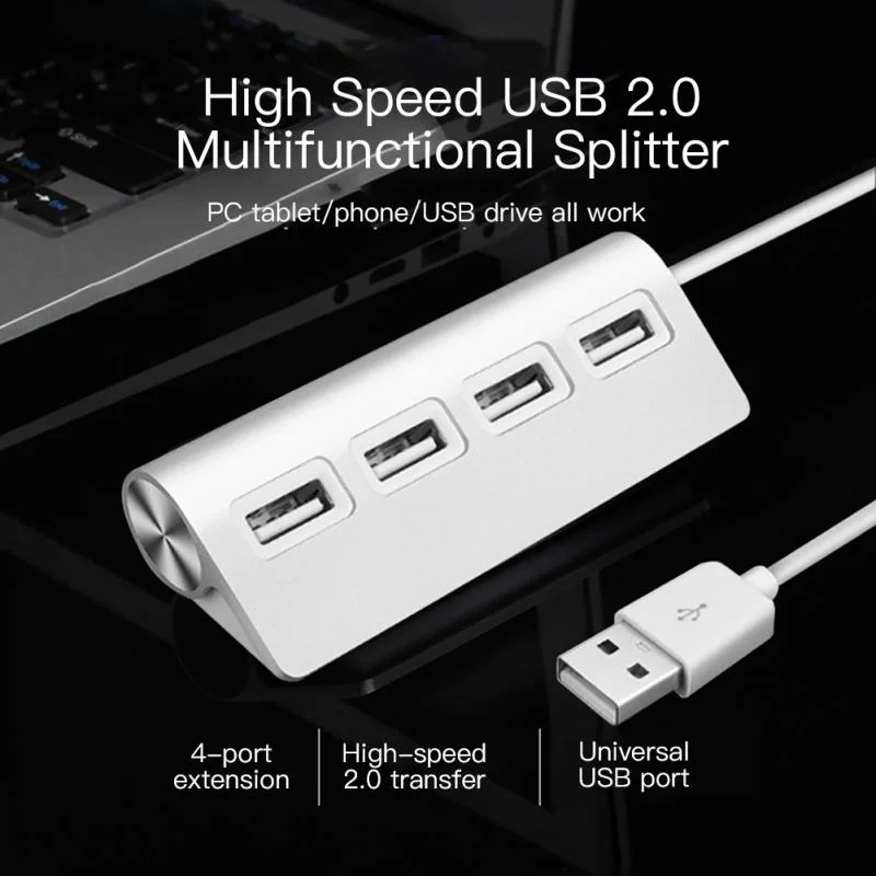 

4 Port USB 2.0 Hub USB Splitter Docking Station USB 2.0 Hubs Adapter For Windows XP/Vista/7/8 Macbook Laptop PC Tablet
