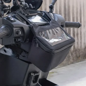 Borse Anteriori per Manubrio Moto, Impermeabili, con Supporto per Telefono Touch Screen, Cestino Anteriore per Moto, Borsa Portaoggetti per Manubrio