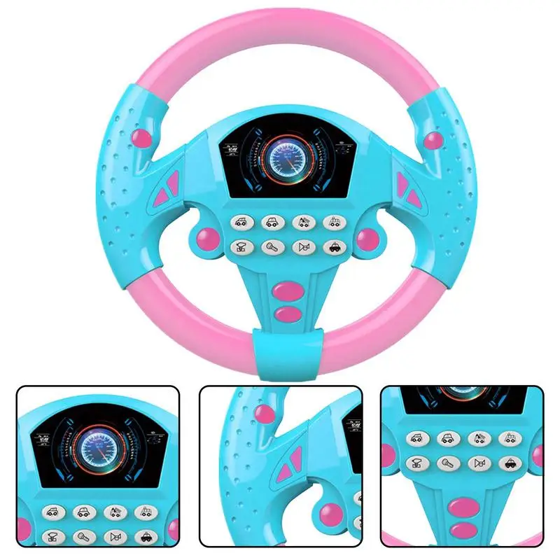 Eletric Simulation Steering Wheel Toy Copilot Stroller Steering Wheel Vocal Toys Creative Kids Early Educational Car Driving Toy 5