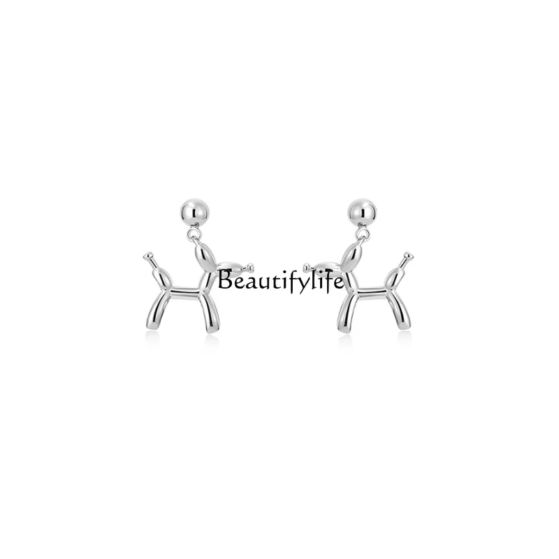 

Metal Balloon Dog Earrings Fashion Personality Sweet Cool Simple Stud Earrings