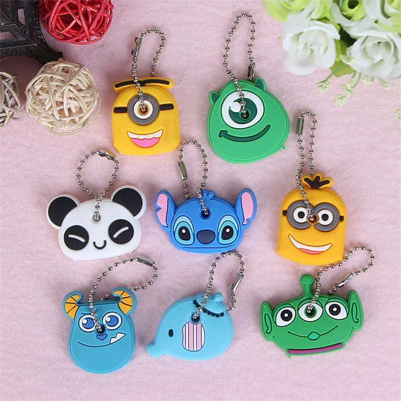 Keychain Case Cover 1Pc Protective Key Case Cover For Key Control Dust Cover Holder Cartoon Silicone Organizer