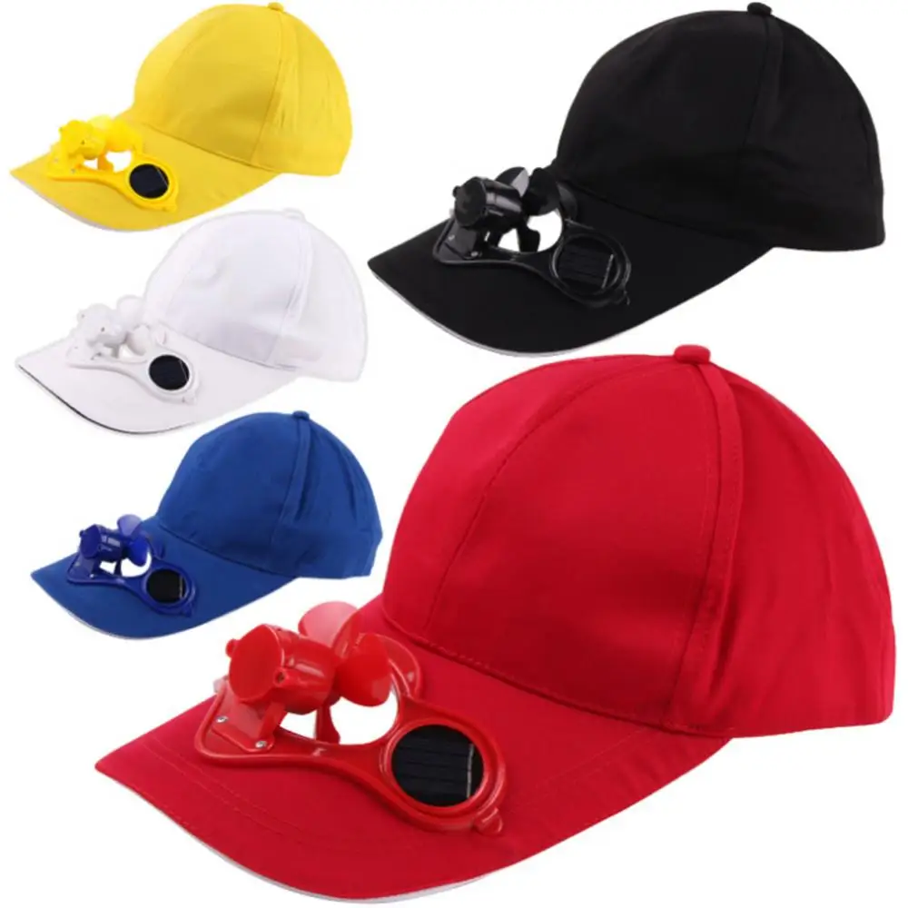 Summer Air Cooling Fan Baseball Caps Unisex Outdoor Camping Hiking Sports Hats with Solar Power Fan Fishing Caps