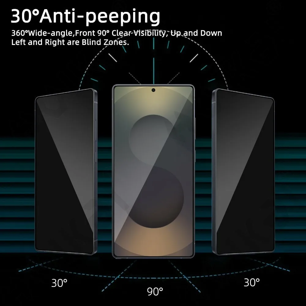 Premium Two-Pack Privacy Tempered Glass Screen Protector with Easy Dust-Free Installation