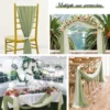 12PCS Terracotta Chiffon Wedding Table Runner Table Setting Gauze Sheer Vintage Christmas Dining Birthday Party Table Decor 5