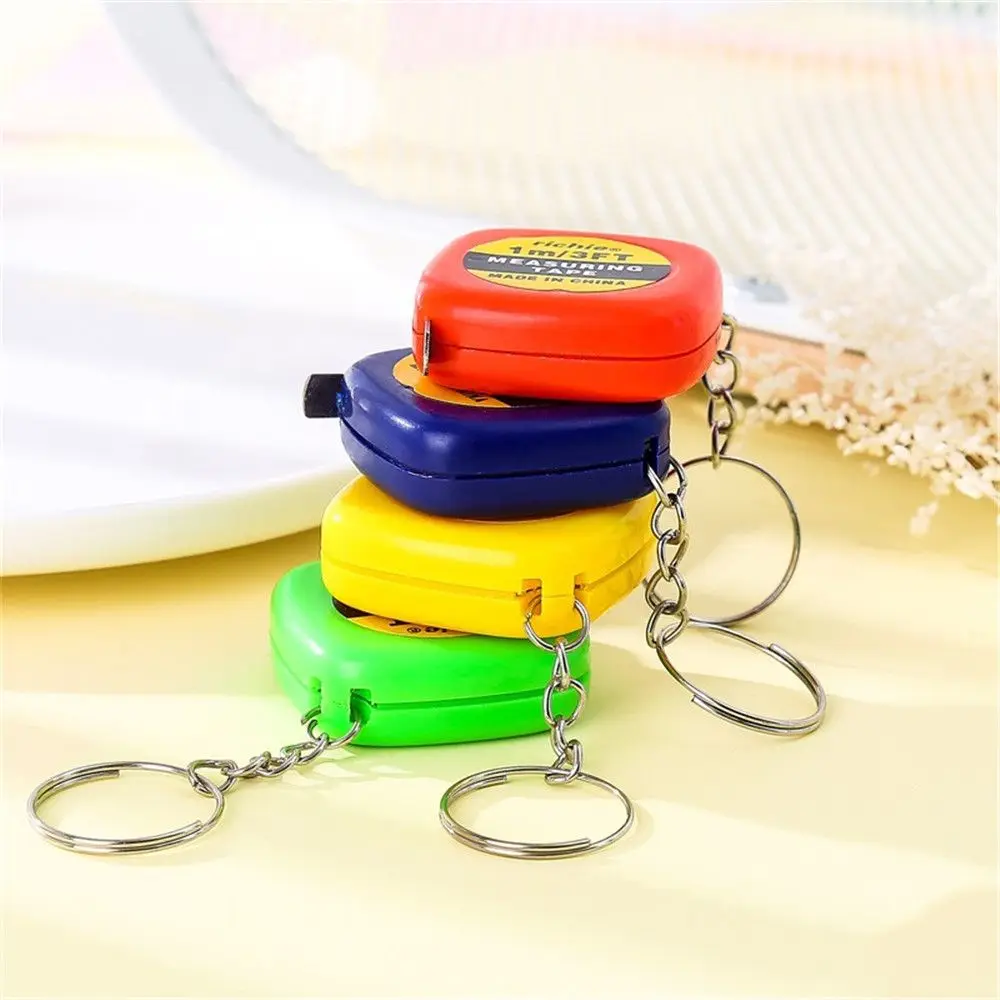 Retractable Measure Ruler Tape Mini Portable Pull Ruler Keychain Children Height Tape Measure 1m/3ft