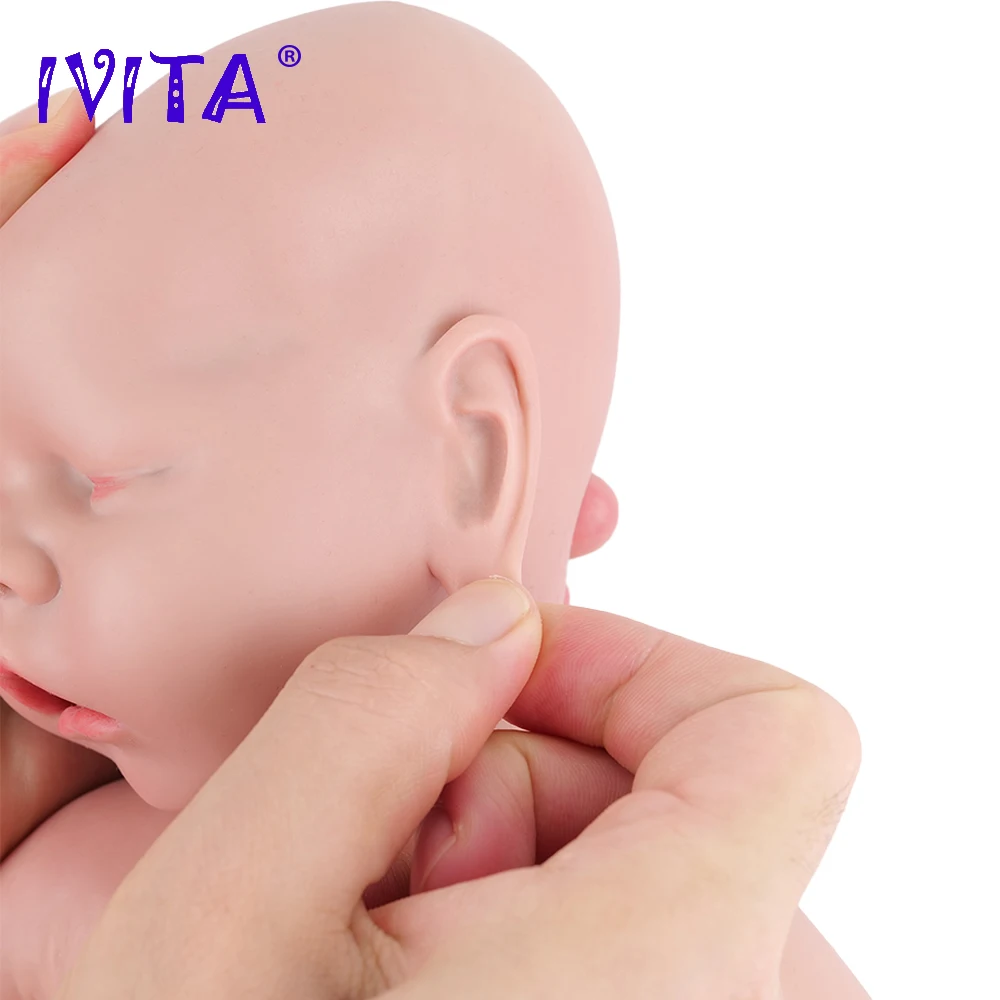 IVITA WG1565 18.11inch Full Body Silicone Reborn Baby Doll Realistic Girl Dolls Unpainted Baby Toys with Clothes for Kids