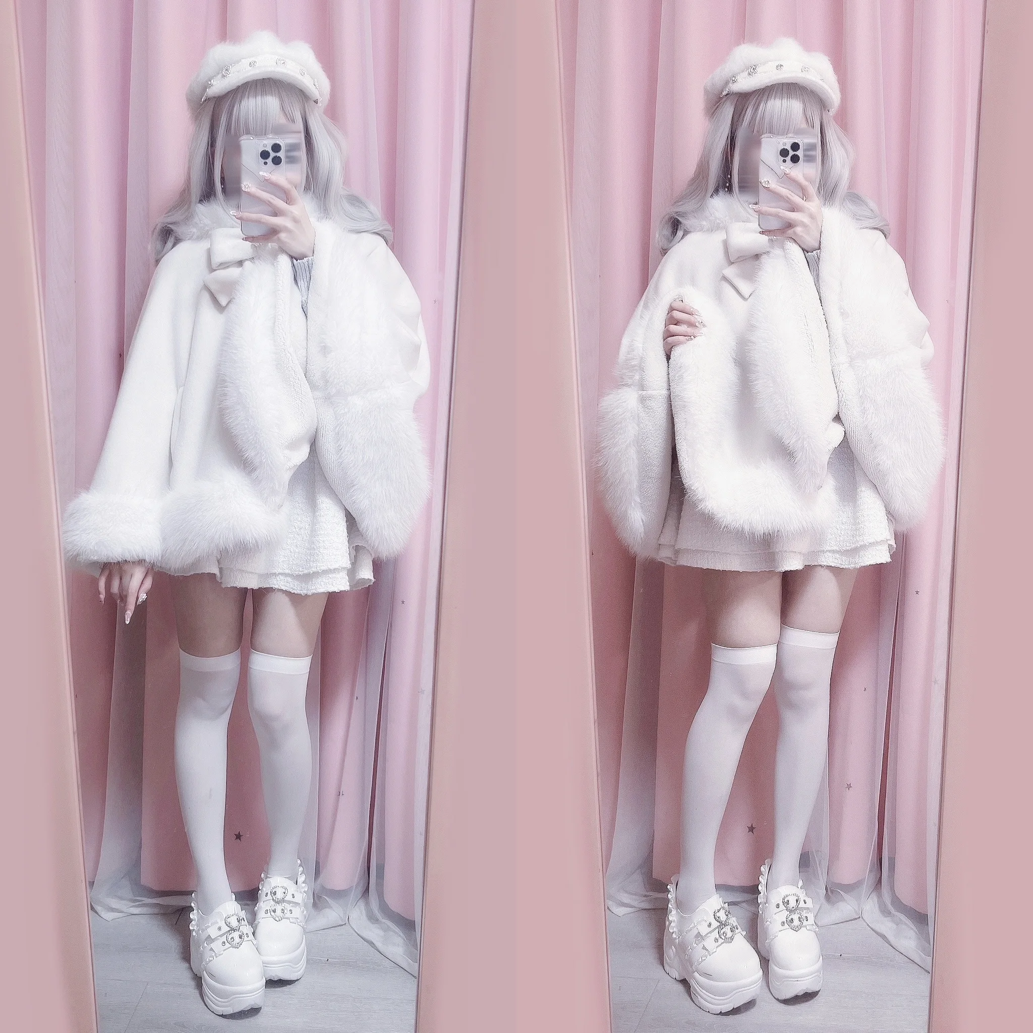 Women's Lolita Cat-Ear Wool Cape