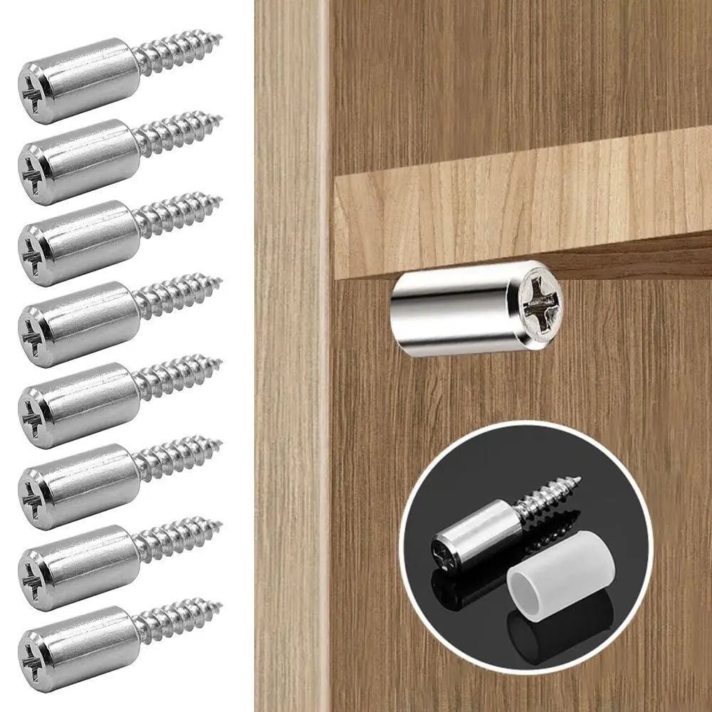 Description Picture 2 of item10pcs Self-Tapping Screws Cabinet Bracket Laminate Support Glass Studs Pegs Wardrobe Cabinet Glass Hard Nonslip Partition Nail
