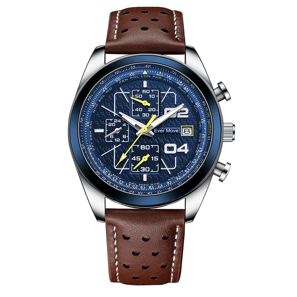 Ever Move Brand Launches A New Men's Multifunctional Waterproof Timing Quartz Watch For High-End Luxury Business Sports