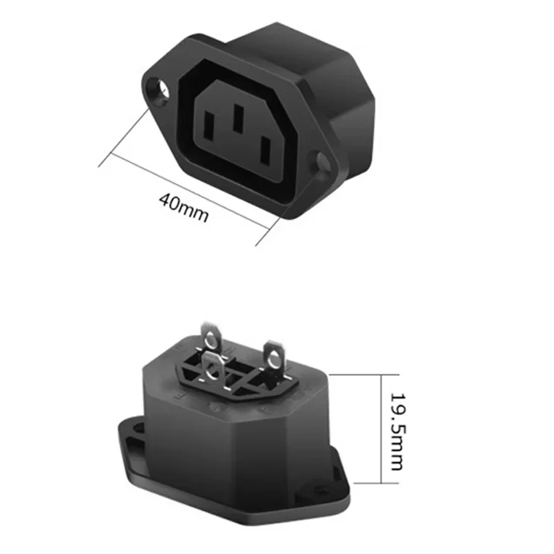 AC-04F Receptacle AC 250V10A Cable Wire Connector lEC 320 C14 Female AC Power Plug Inlet Socket Jack AC-06 Connector