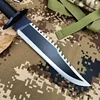 New Rambo II Survival Fixed Blade 9Cr18Mov Blade 420 Steel Tube Wrap Paracord Handle Outdoor Tactical Knife Fighting EDC Tools 5