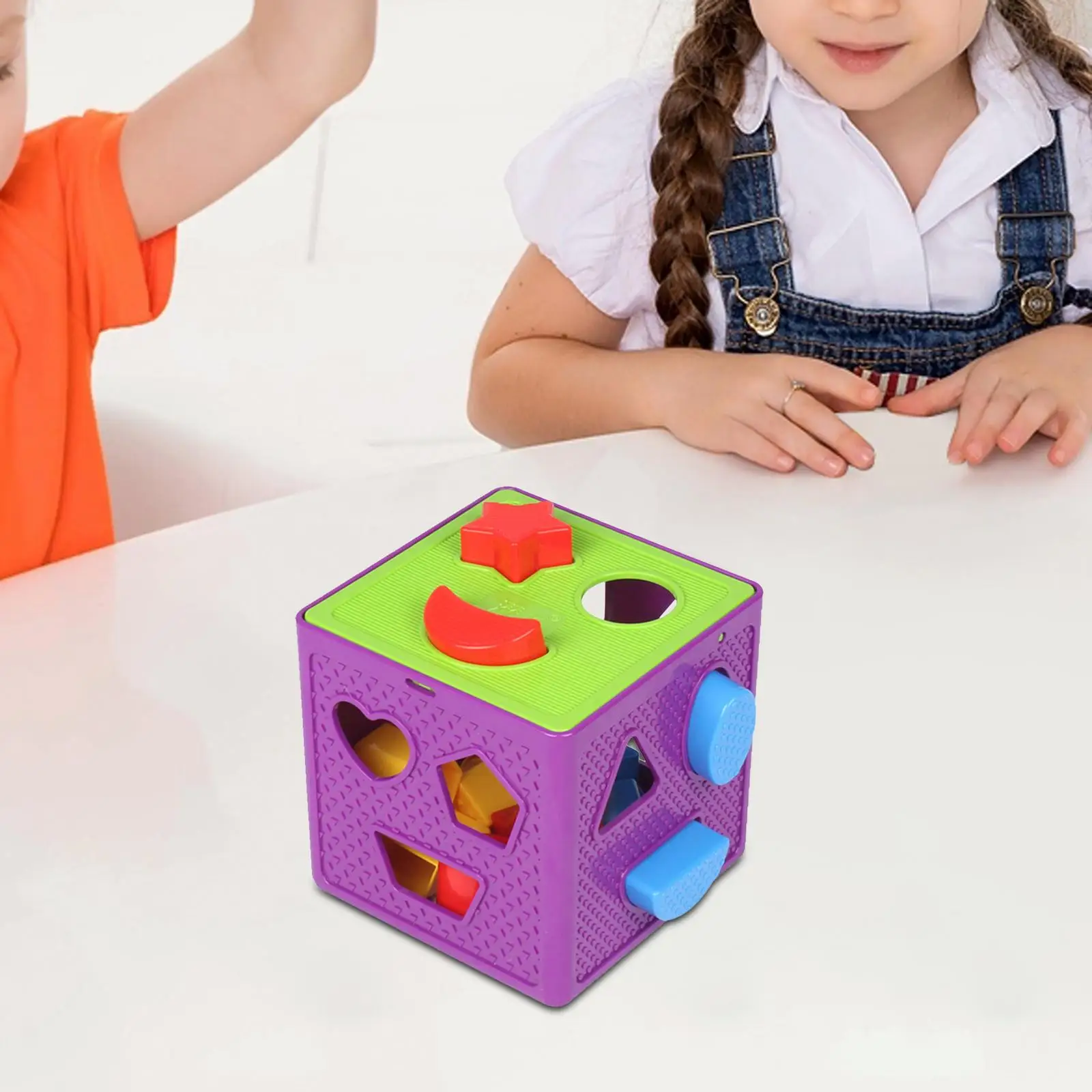 Shape Sorter Toy Shape Sorting Cube Toy Fun Learning Matching Game Geometric Shape Blocks and Sorter Box for Boys Girls Baby