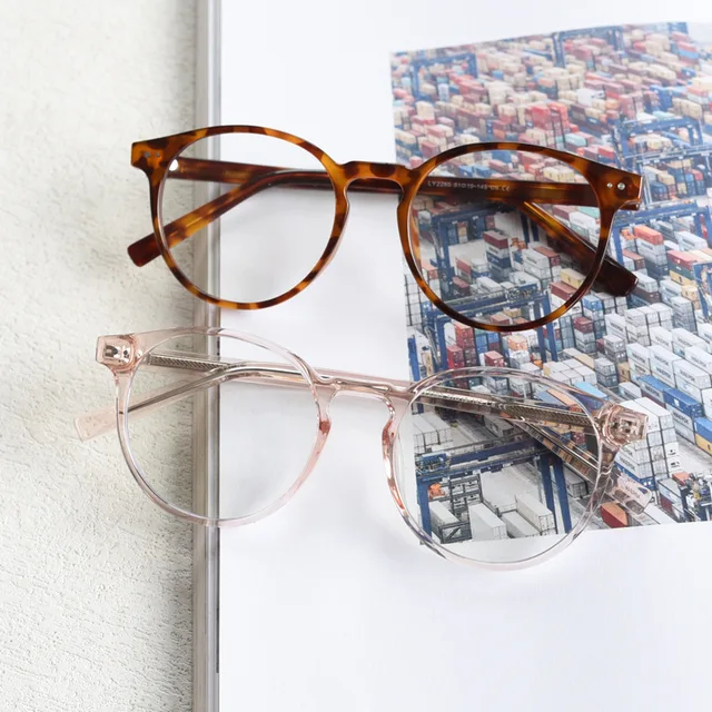 55868 New Round Men Glasses Frame Luxury Brand Transparent 