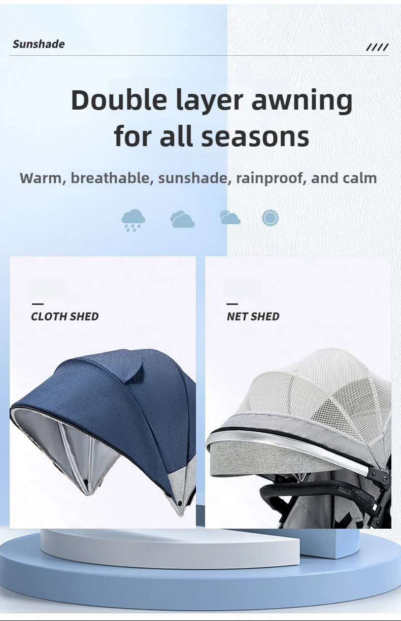 2-in-1 baby stroller sit or lie down bi-directional push shock-absorbing folding high landscape newborn stroller