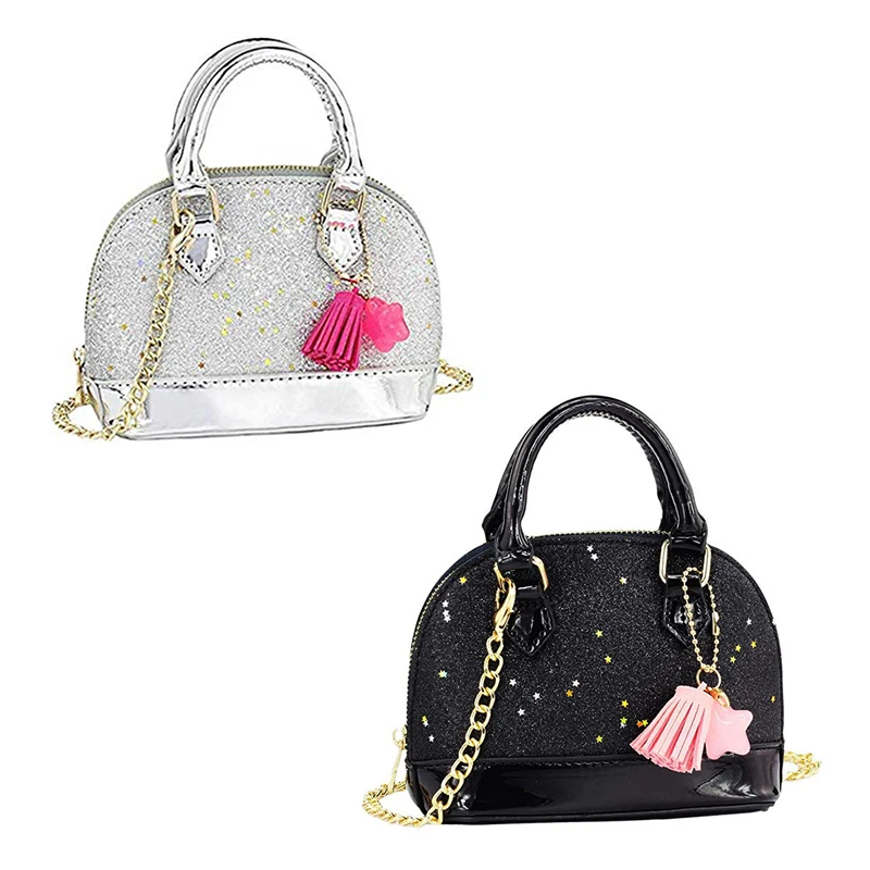 

NEW-Little Girls' Sequins Handbags Princess Crossbody Bag Mini Satchel Gifts For Girls Toddler Kids