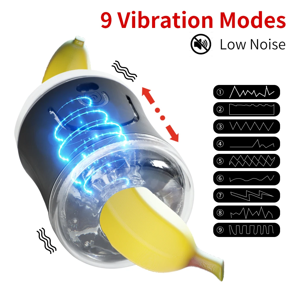 Automatic Male Masturbator 9 vibration Modes Mastubator Cup Electric Telescopic Sex Toy Pocket Pussy For Men Adult Toys