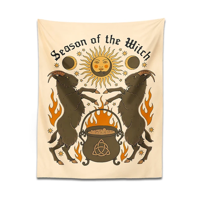 Boszorkányság Jóslás Tarot Kárpitfal Lógó Nap Hold Pszichedelikus Háttérszövet Boho Hippi Tapiz Kollégiumi Lakberendezés - Image 6