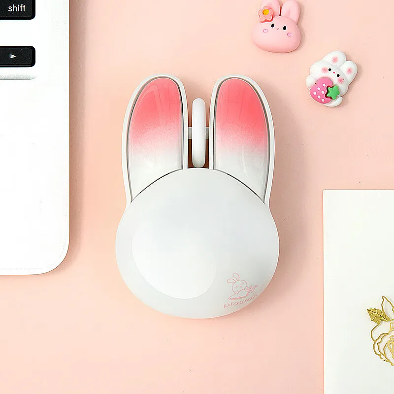Little Rabbit Wireless Bluetooth Mouse 1600dpi Ultra Light Office Laptop Tablets Office Home Use Cute Female Many Buttons