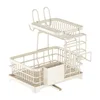 Dish Drying Rack 2-Tier Large Dish Bowl Racks for Kitchen Countertop Detachable Large Capacity Dish Drainer Organizer 5