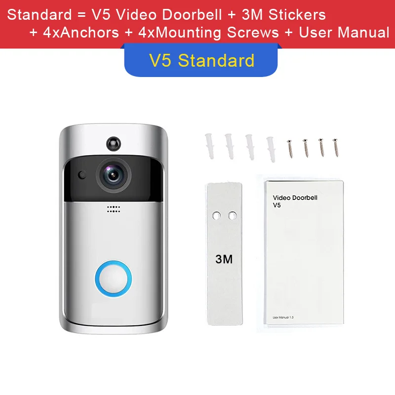 indoor monitor V5 Smart IP Video Intercom WIFI Video Door Phone Door Bell WIFI Doorbell Camera IR Alarm Wireless Security Camera Ring Doorbell two way audio intercom Door Intercom Systems