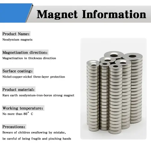 Super Powerful Round Magnet with holes Neodymium Magnet NdfeB N35 Strong Permanent Magnetic imanes Refrigerator Magnet - Image 2