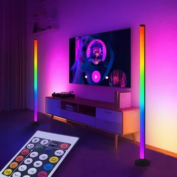 Smart RGB Floor Lamp with Music Sync  Modern Mood Lighting LED Stand Lights for Bedroom Game Room Living Room Decor 1