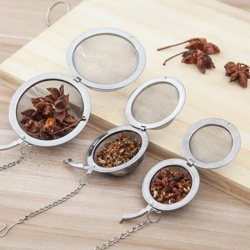 Tea Strainer Stainless Steel Infuser For Tea Brewing Sphere Locking Spice Ball Mesh Sieve Strainers Kitchen Accessories tea infuser tea strainer tea filter