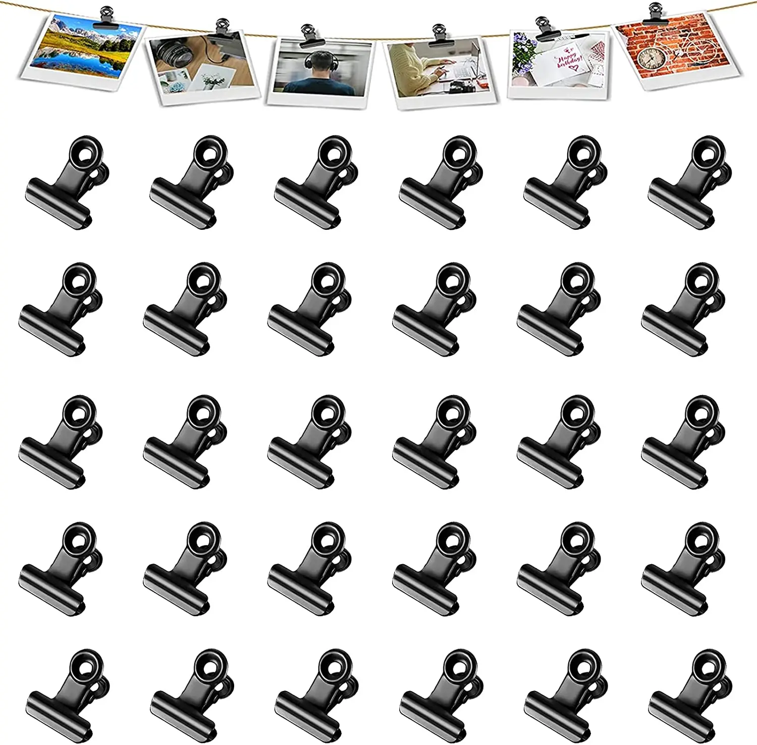 10PcsMiniBulldogClips22mmMetalHingeClipsStainlessSteelPaper