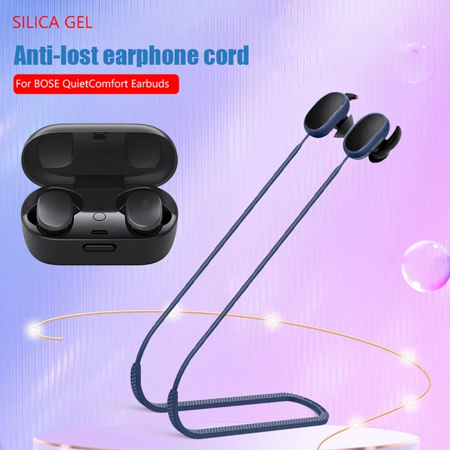 Janice komme til syne Flad Silicone Anti Lost Strap Earphones Neck Rope For Bose Quietcomfort Earbuds  Bluetooth Headphone Neck Strap Cord Sport Accessories - Earphone Accessories  - AliExpress