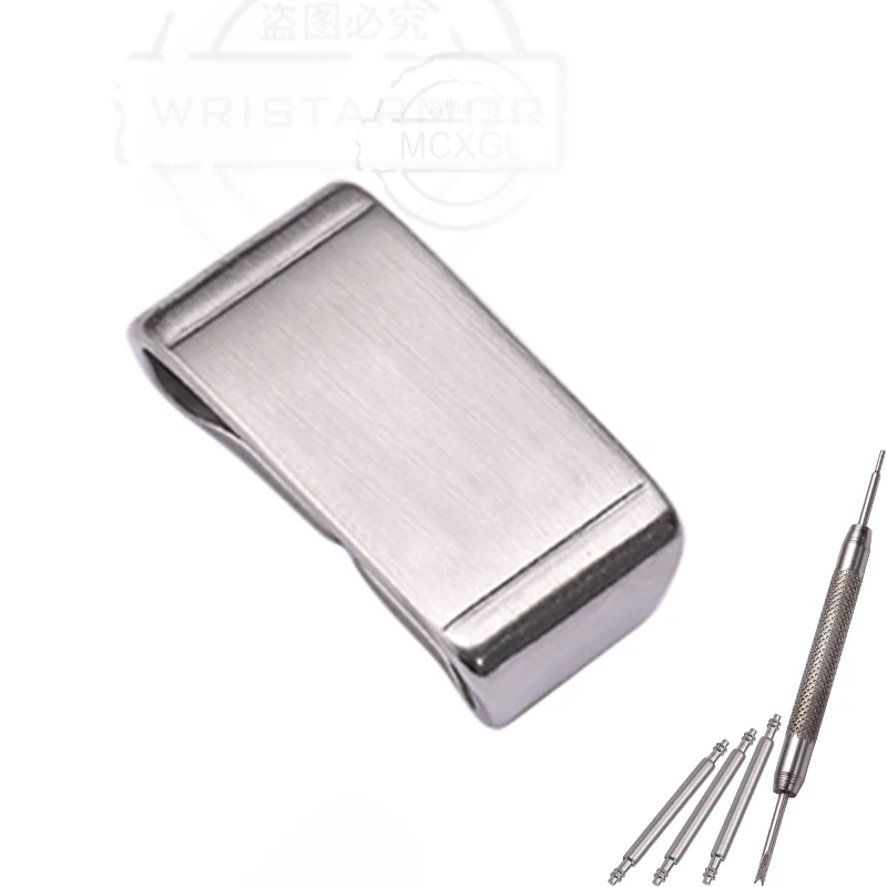 Stainless Steel Watch Band Strap Holder Loop and Bezel Buckle