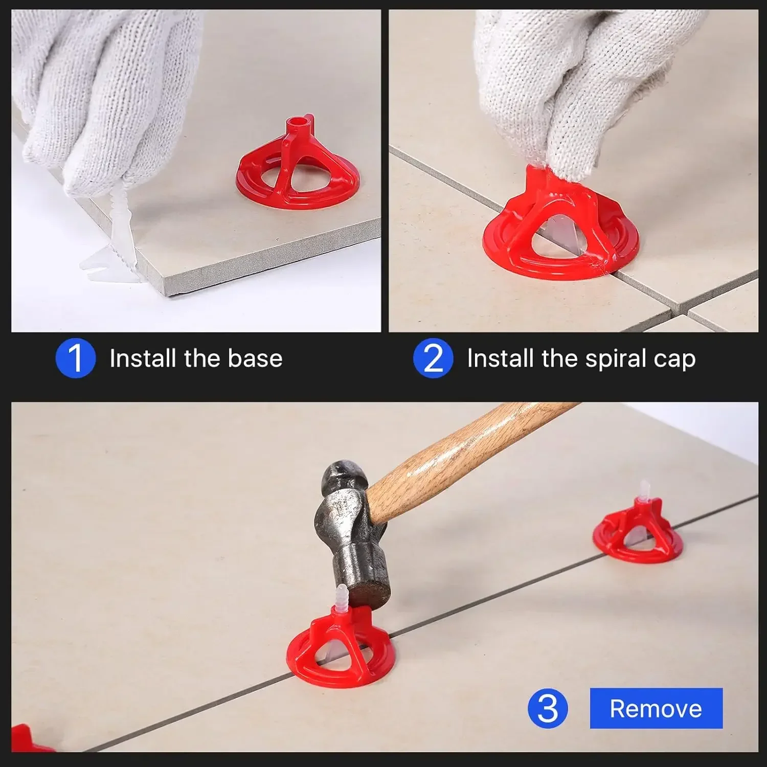 Spiral Ceramic Tile Leveling System Reusable Tile Leveler Spacer Baseplates For Laying Wall Floor Fixing Construction Tools tile spacers tile leveling clips tile leveling tools