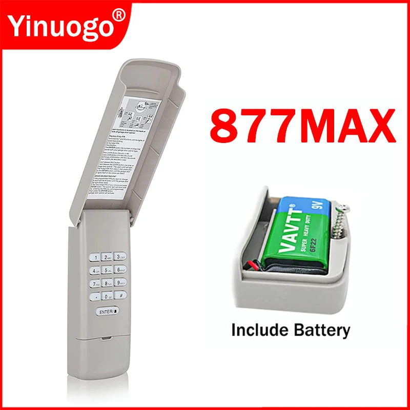 877Max Tastiera Wireless Keyless Garage Door Opener Entry System 376Lm 377Lm 877Lm 971Lm 977Lm 878Max Telecomando
