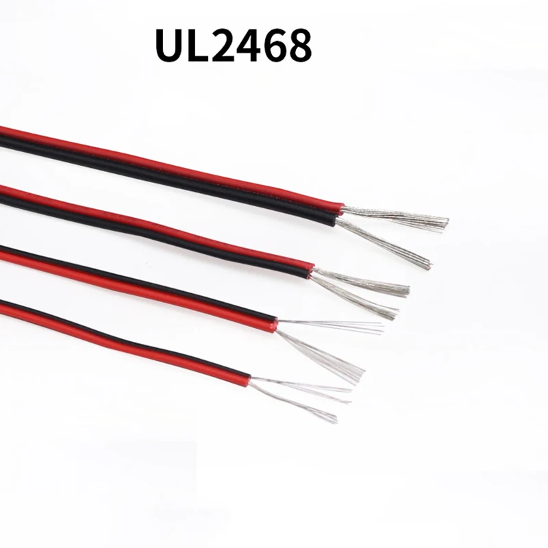 UL2468 Electrical Wires 28/26/24/22/20/18 AWG 2 Pin Red Black Flat
