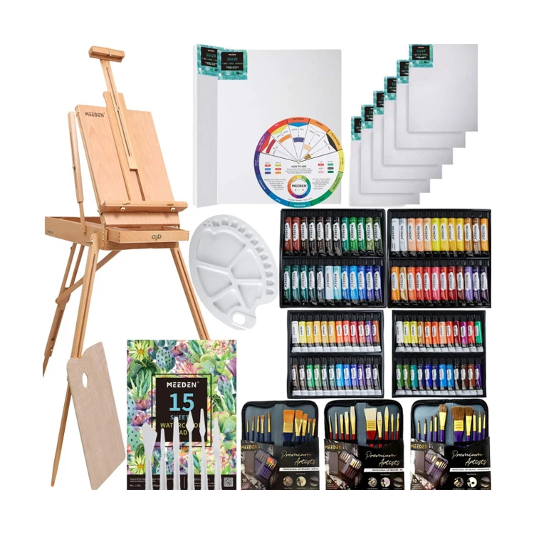 

MEEDEN 155 Pcs Deluxe Artist Painting Set For Acrylic Oil Watercolor Painting