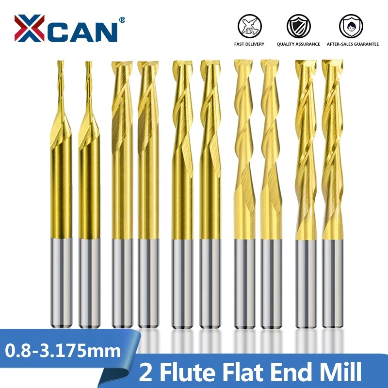 10 Pcs 1/8" (3.175mm) HQ Carbide 4 Flute Spiral End Mill CNC Cutter Bits – CEL 22